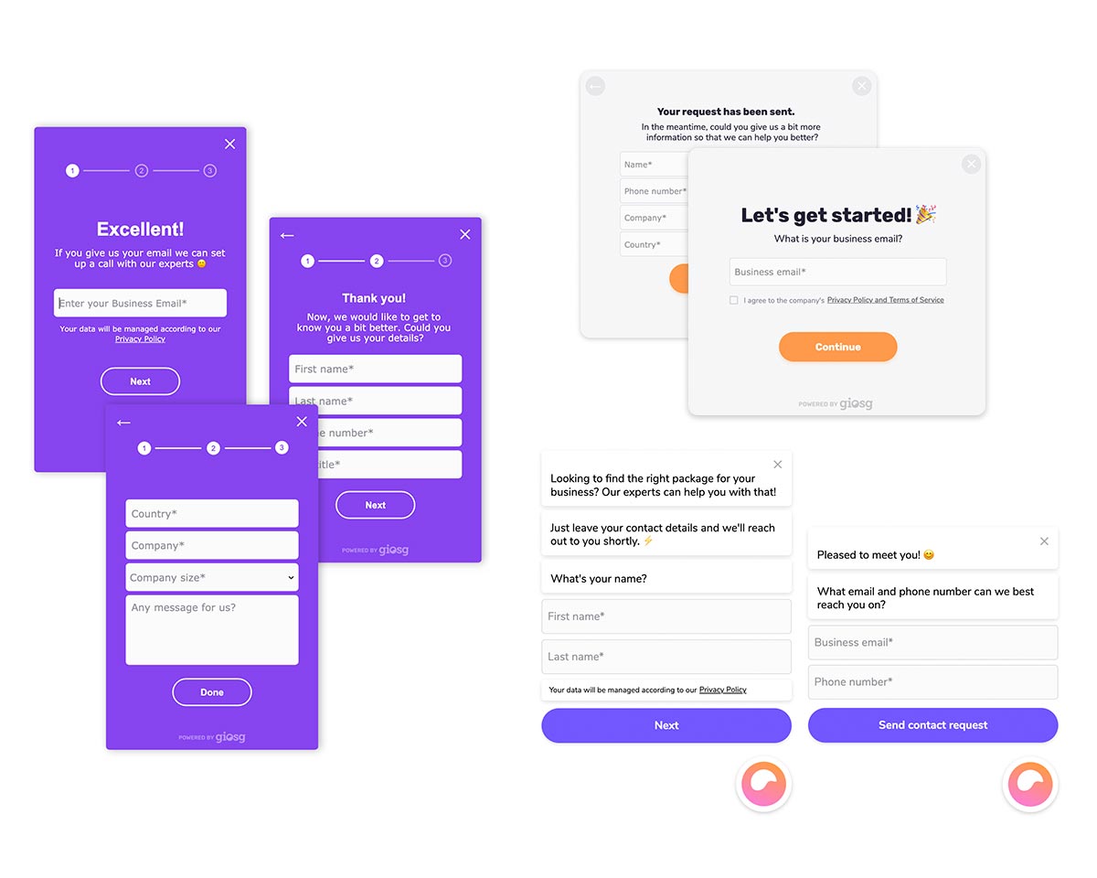 multi-step Lead capture forms 