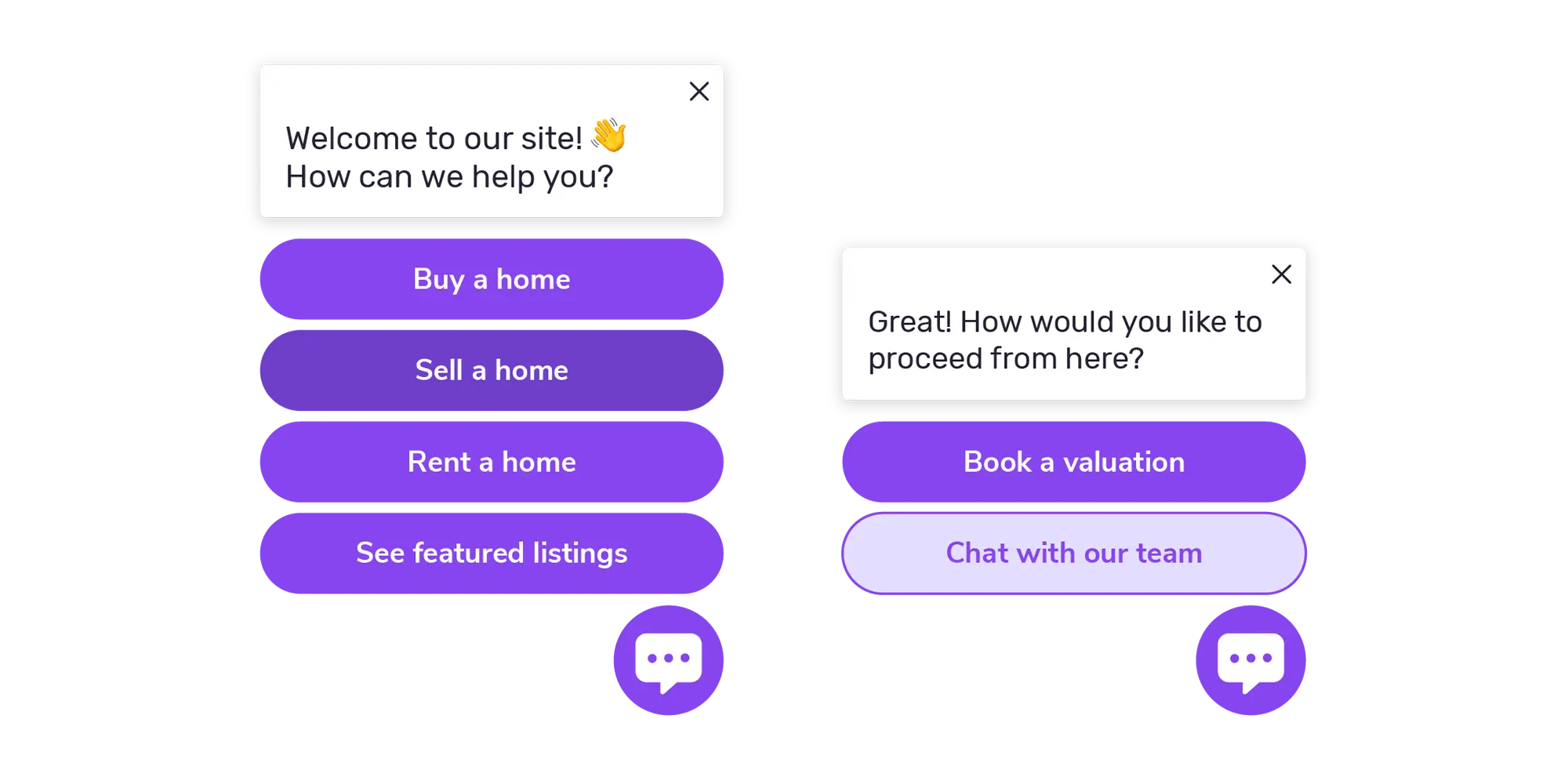 Chatbot and live chat used to generate more qualified leads on estate agent website 