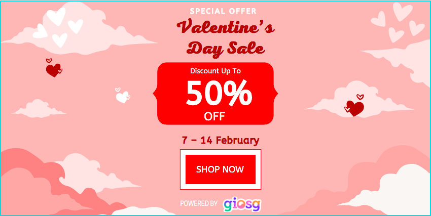 Valentine's day 50% off