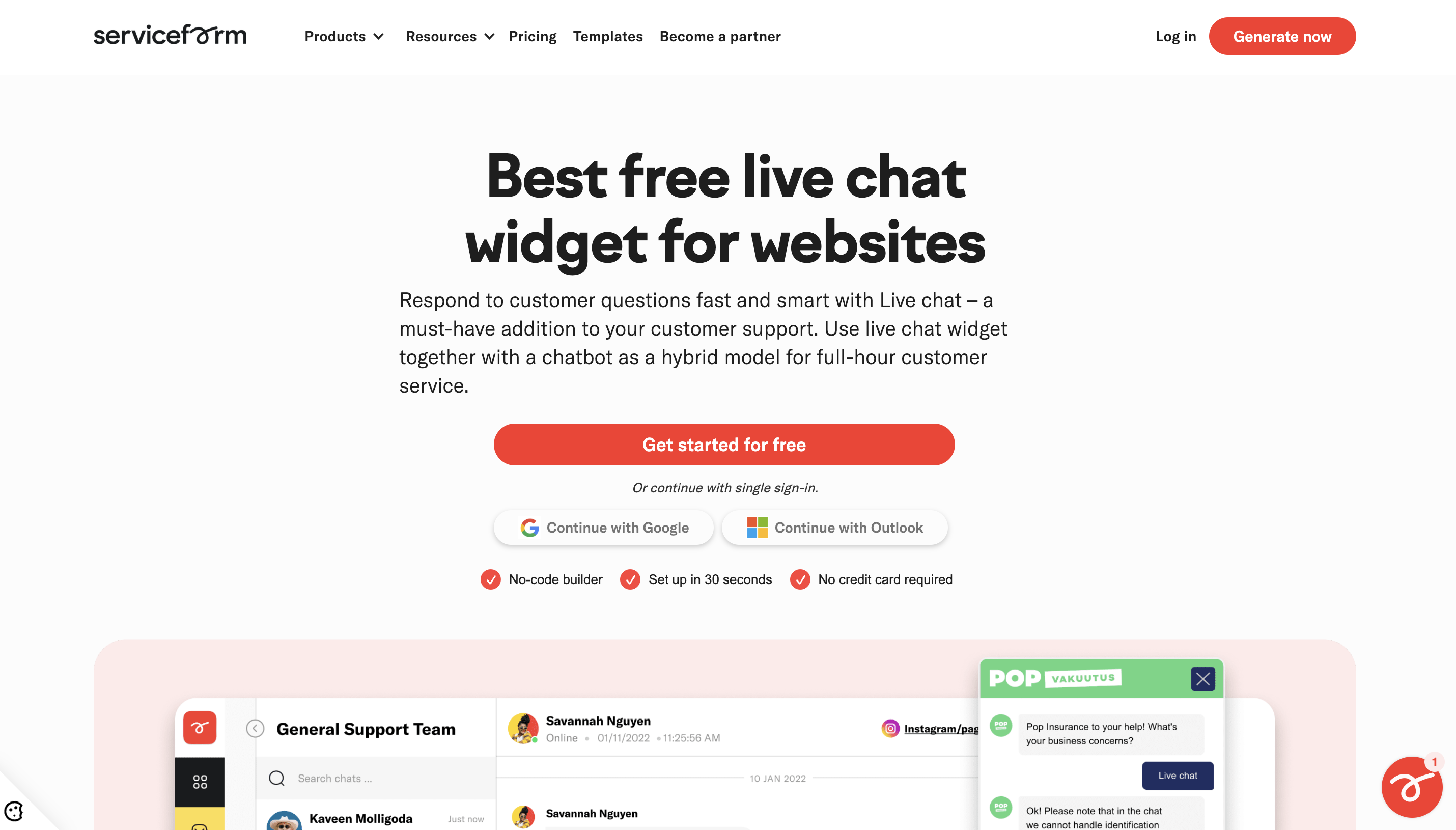 Serviceform-plattform-livechatt